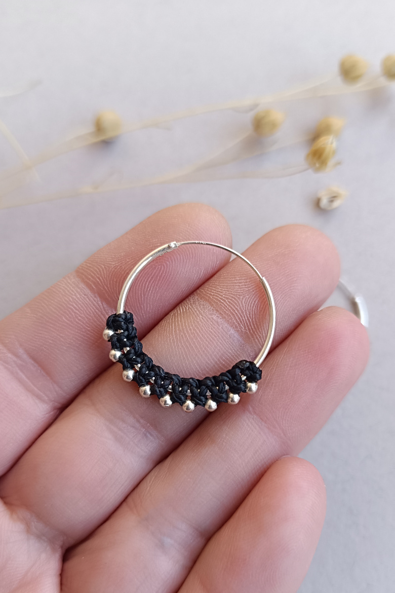 Pendientes Aro Plata de Ley (25mm)/ Silver Hoop Earrings (25mm) - Imagen 6