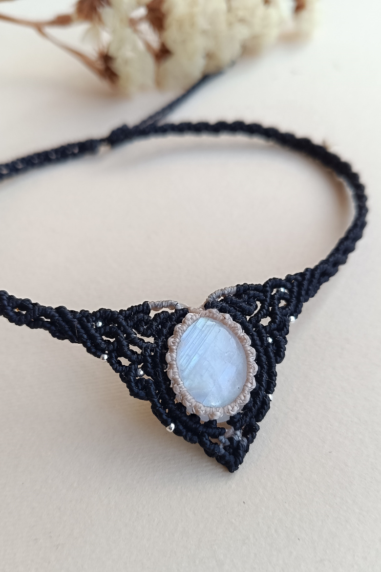 Collar CHOKER Piedra Luna Arcoiris / Moon Stone Necklace