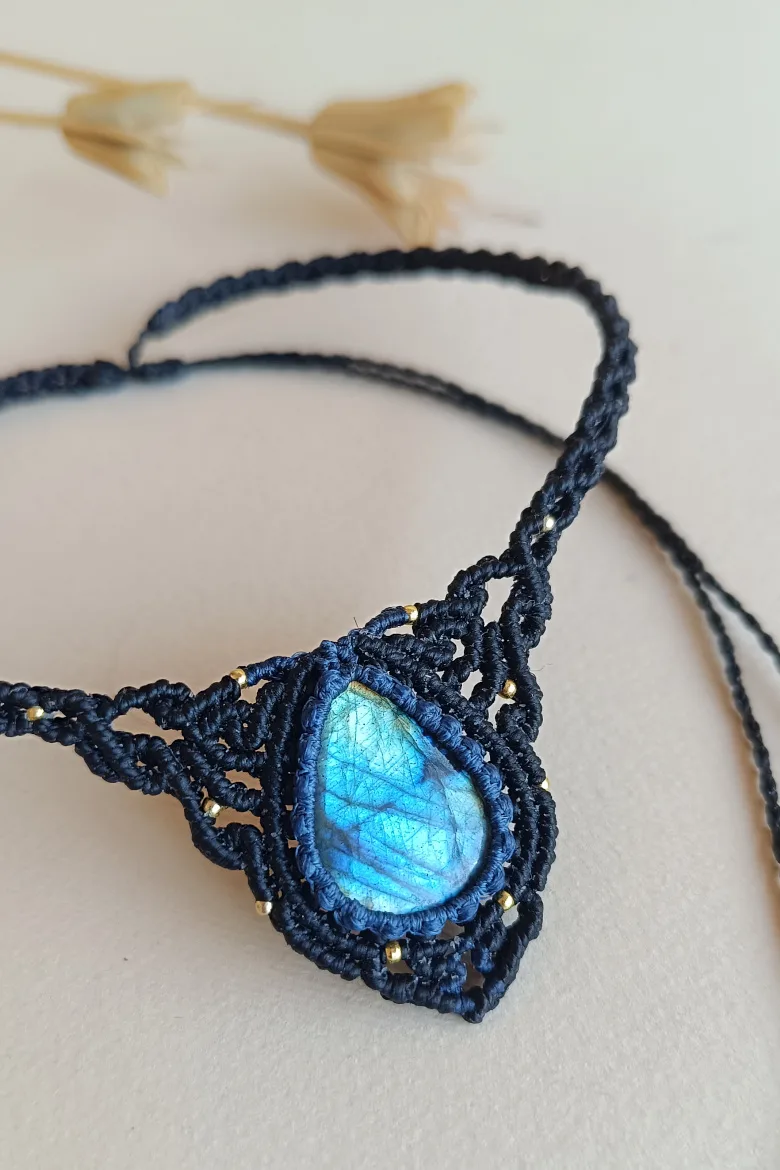 Collar CHOKER Labradorita / Labradorite Necklace - Imagen 2