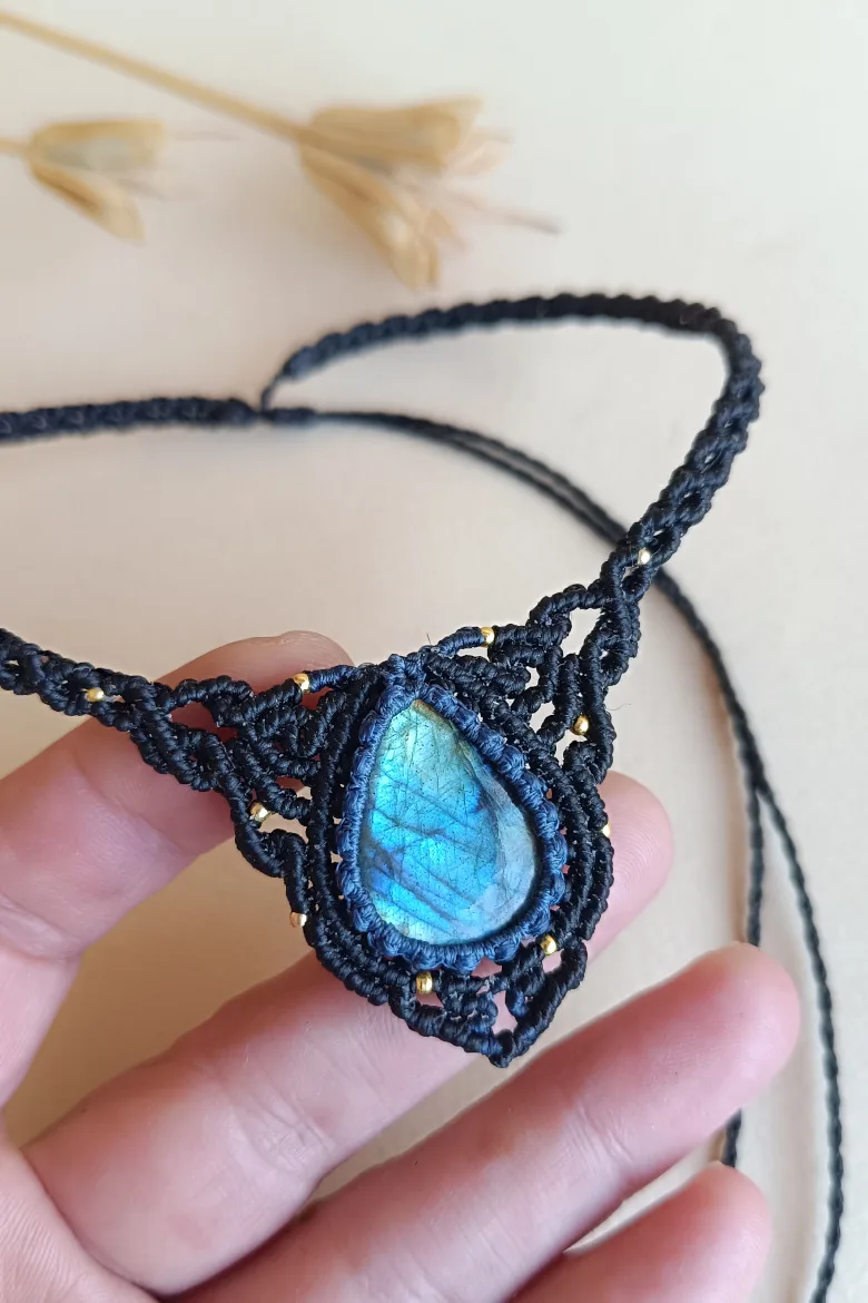 Collar CHOKER Labradorita / Labradorite Necklace - Imagen 3