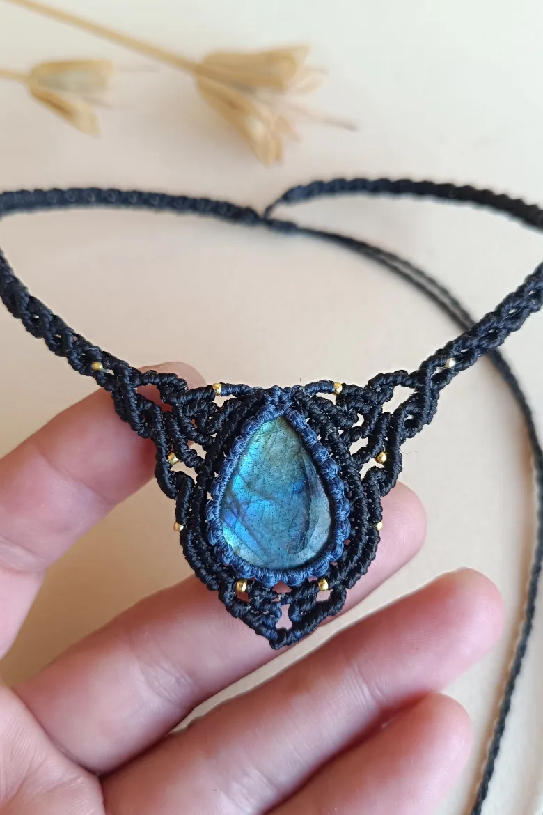 Collar CHOKER Labradorita / Labradorite Necklace - Imagen 4