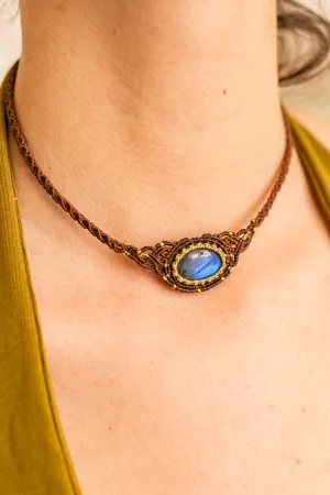 Collar CHOKER Labradorita marrón / Labradorite Necklace