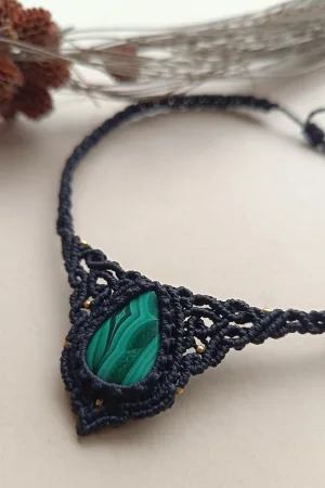 Collar CHOKER con Malaquita negro / Malachite Necklace