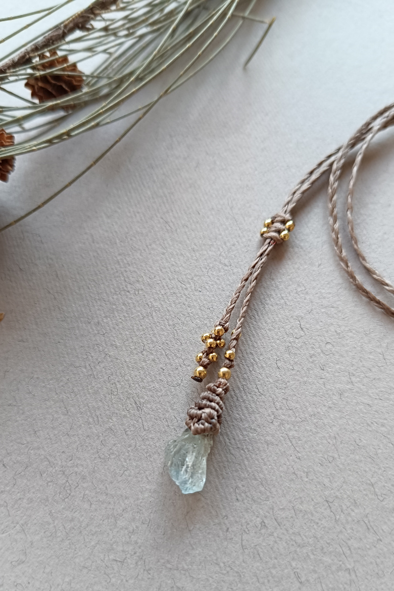 Collar MINI GOTA DE BOSC Aguamarina / Aquamarine Necklace