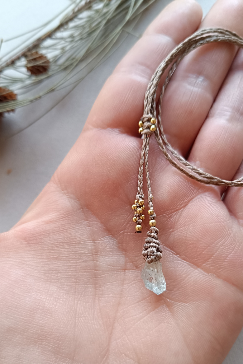 Collar MINI GOTA DE BOSC Aguamarina / Aquamarine Necklace - Imagen 2