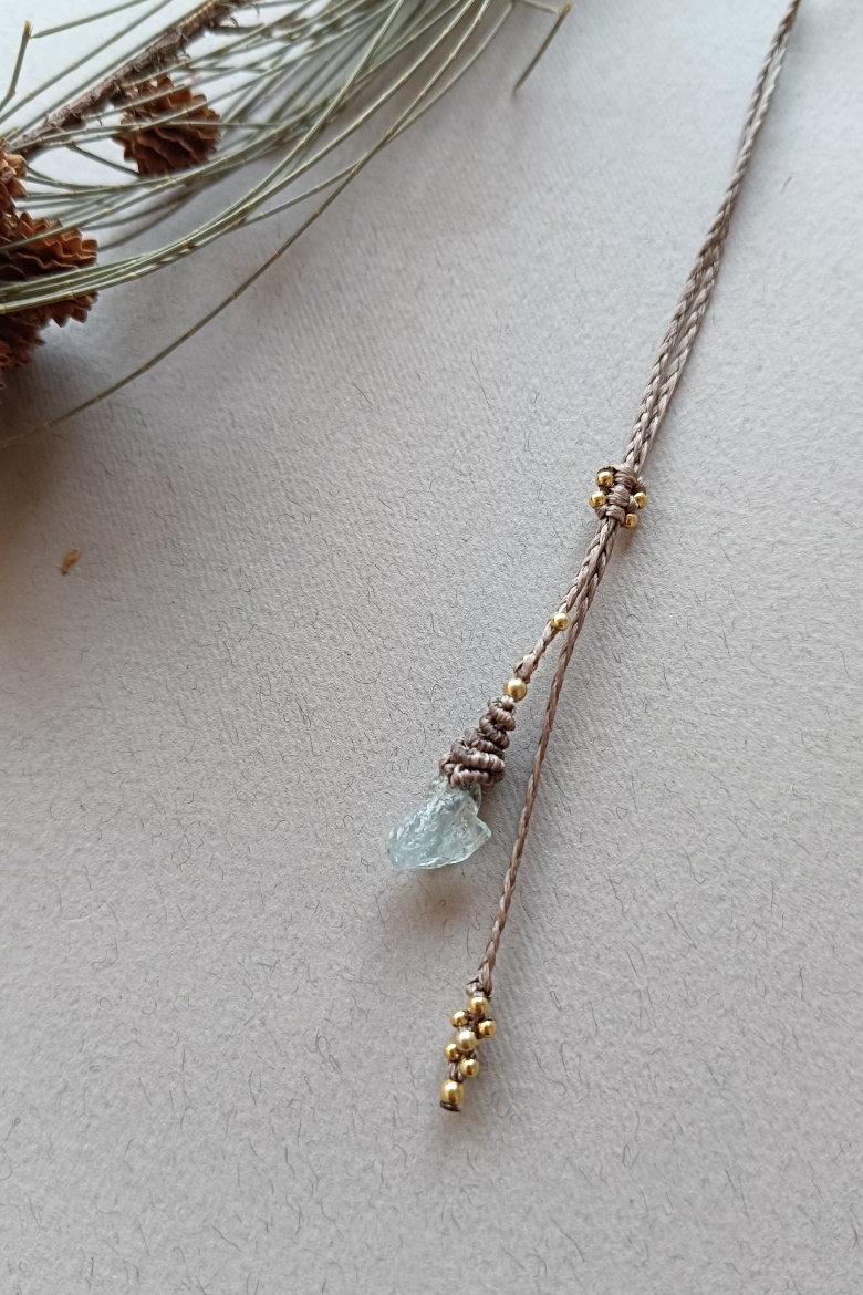 Collar MINI GOTA DE BOSC Aguamarina / Aquamarine Necklace - Imagen 3