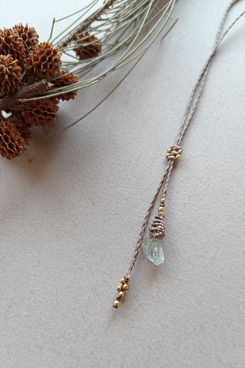 Collar MINI GOTA DE BOSC Aguamarina / Aquamarine Necklace - Imagen 4