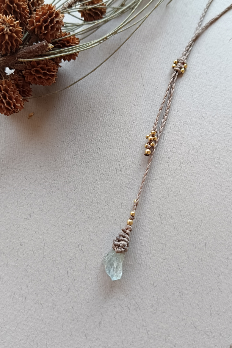 Collar MINI GOTA DE BOSC Aguamarina / Aquamarine Necklace - Imagen 5