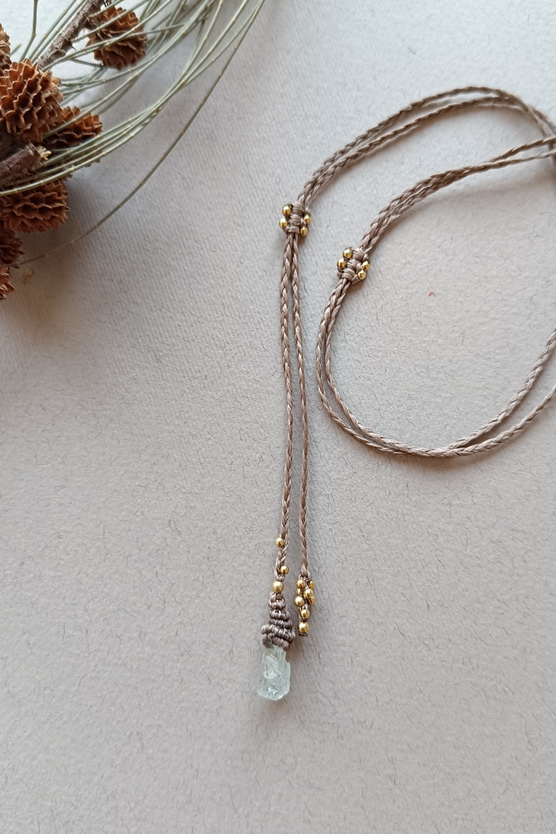 Collar MINI GOTA DE BOSC Aguamarina / Aquamarine Necklace - Imagen 6