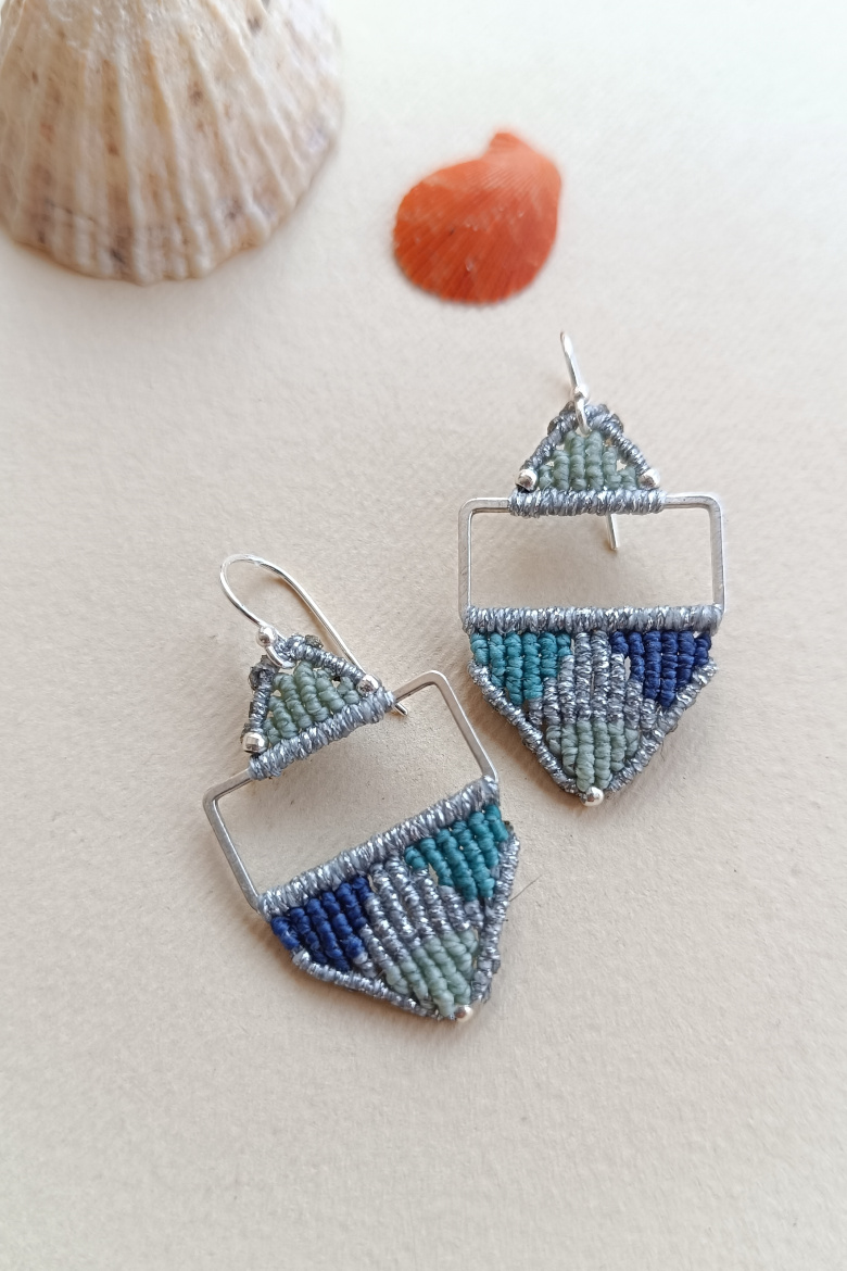 Pendientes KILIM plateado / KILIM Earrings - Imagen 2