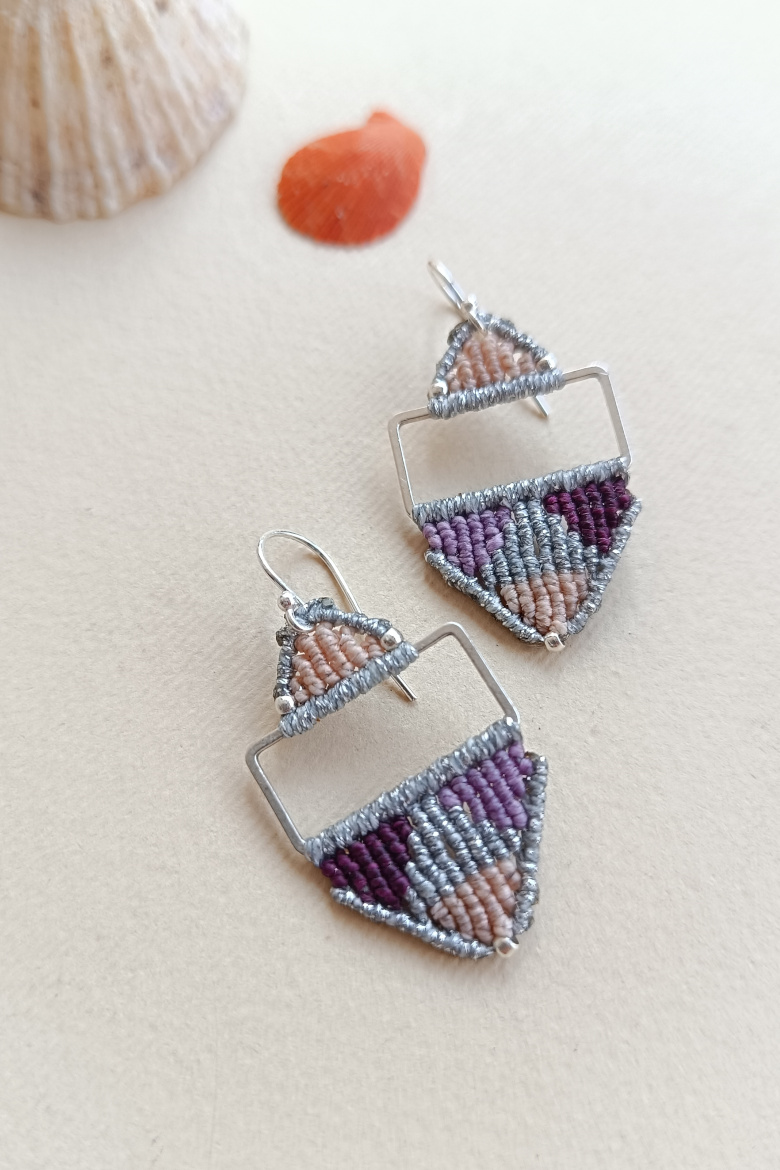 Pendientes KILIM plateado / KILIM Earrings - Imagen 4