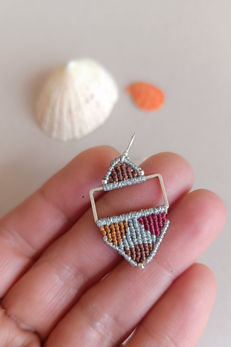 Pendientes KILIM plateado / KILIM Earrings - Imagen 6