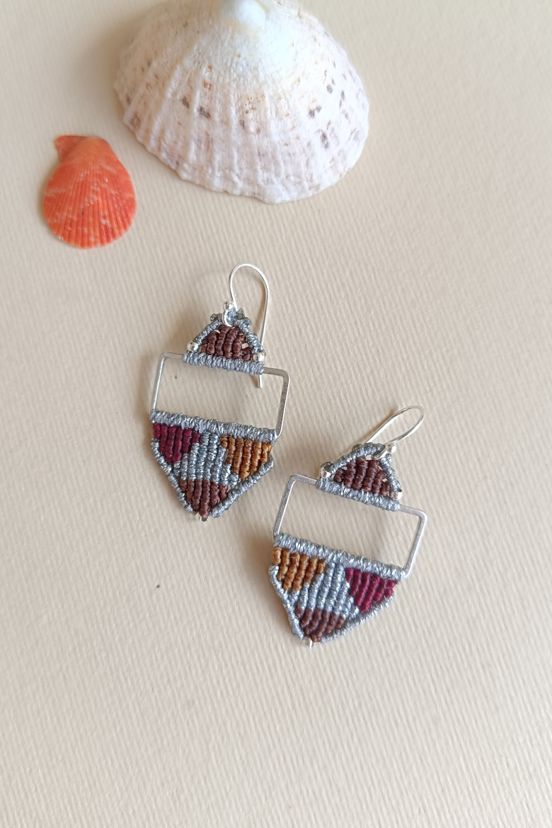 Pendientes KILIM plateado / KILIM Earrings - Imagen 7