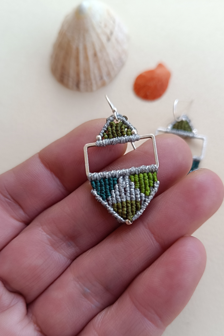 Pendientes KILIM plateado / KILIM Earrings - Imagen 10