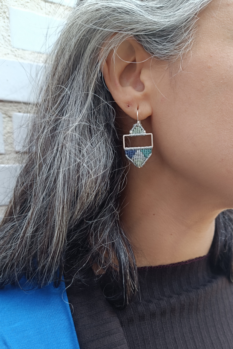 Pendientes KILIM plateado / KILIM Earrings - Imagen 3