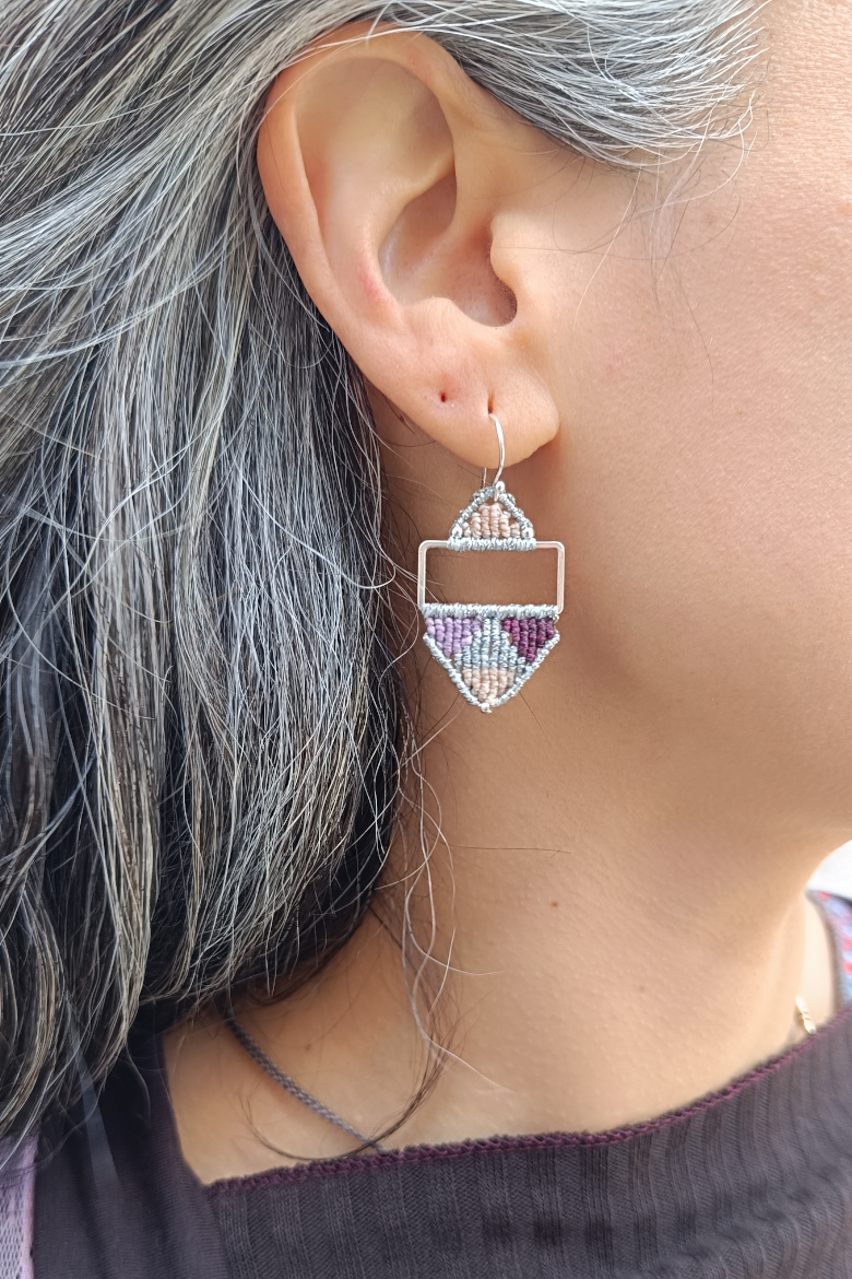 Pendientes KILIM plateado / KILIM Earrings - Imagen 5