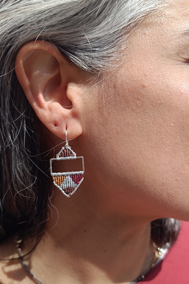 Pendientes KILIM plateado / KILIM Earrings - Imagen 8