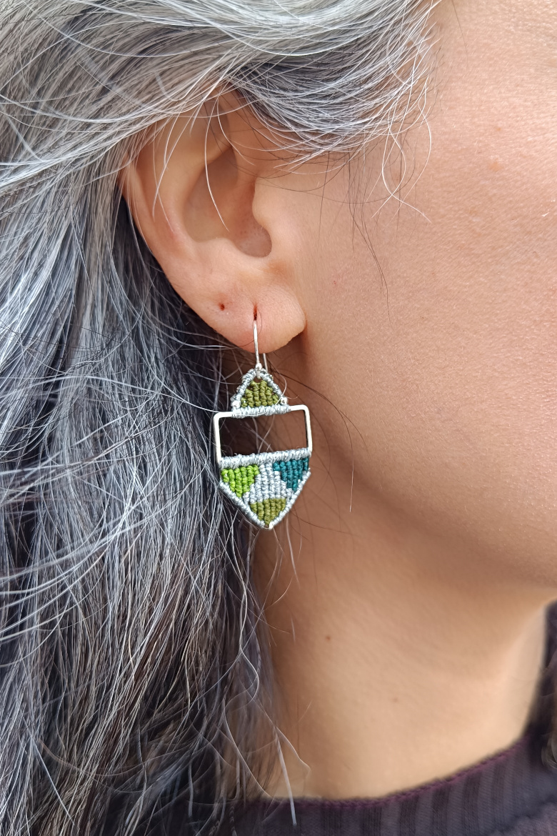 Pendientes KILIM plateado / KILIM Earrings - Imagen 11