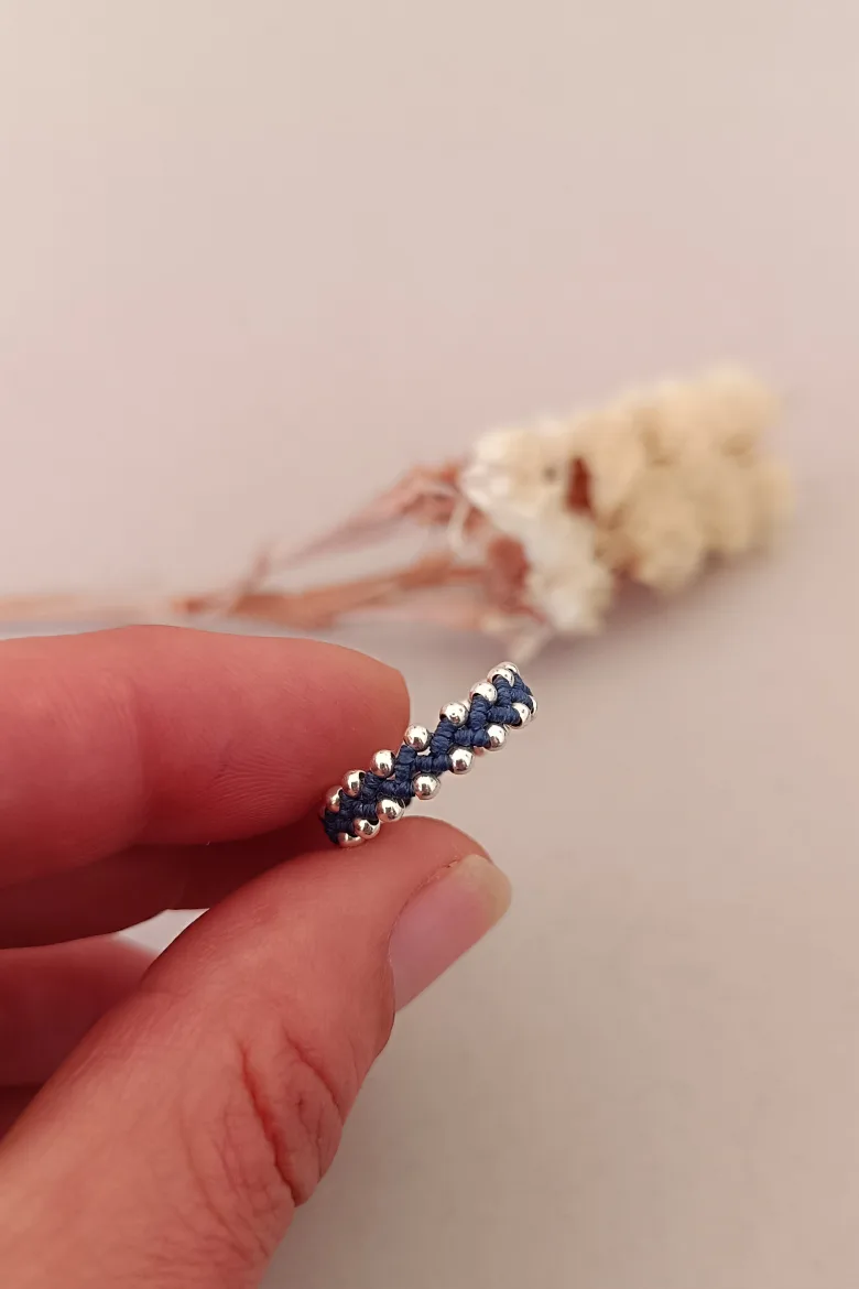 ANILLO de macramé con Plata de Ley 925 / Macrame & Silver ring