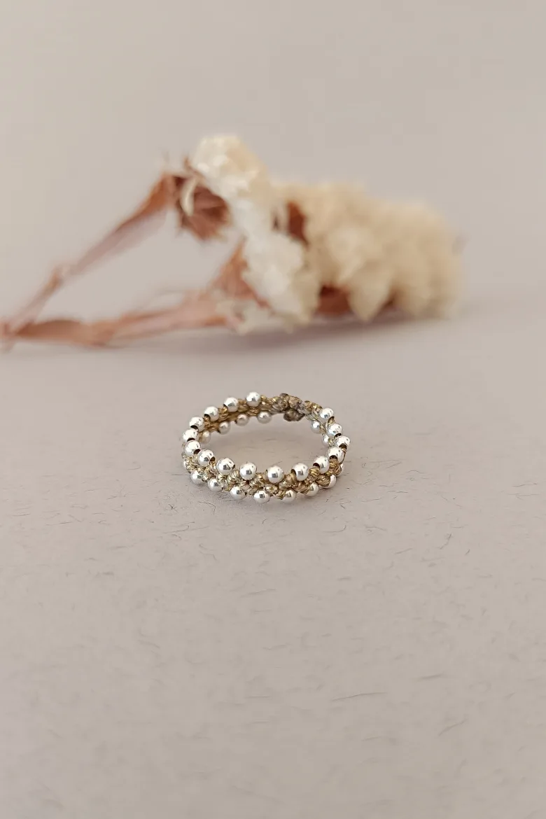 ANILLO de macramé con Plata de Ley 925 / Macrame & Silver ring - Imagen 5