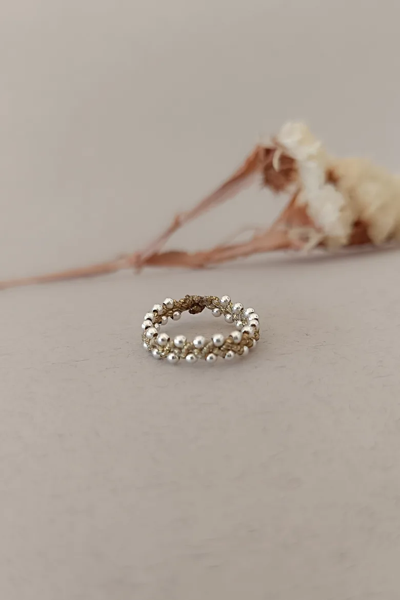 ANILLO de macramé con Plata de Ley 925 / Macrame & Silver ring - Imagen 7