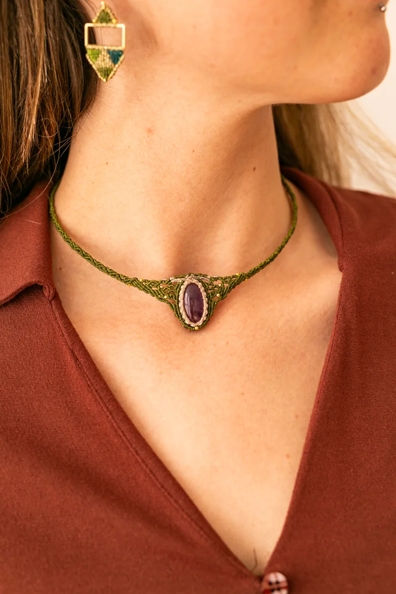 Collar CHOCKER S Amatista / Amethyst Necklace - Imagen 3