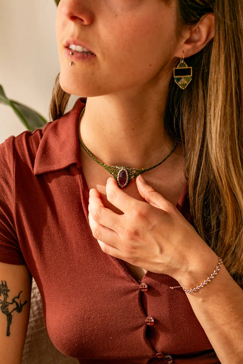 Collar CHOCKER S Amatista / Amethyst Necklace - Imagen 6