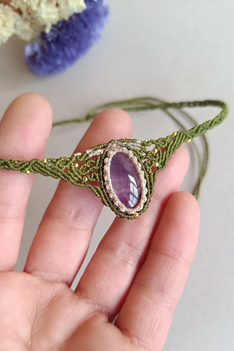 Collar CHOCKER S Amatista / Amethyst Necklace - Imagen 4