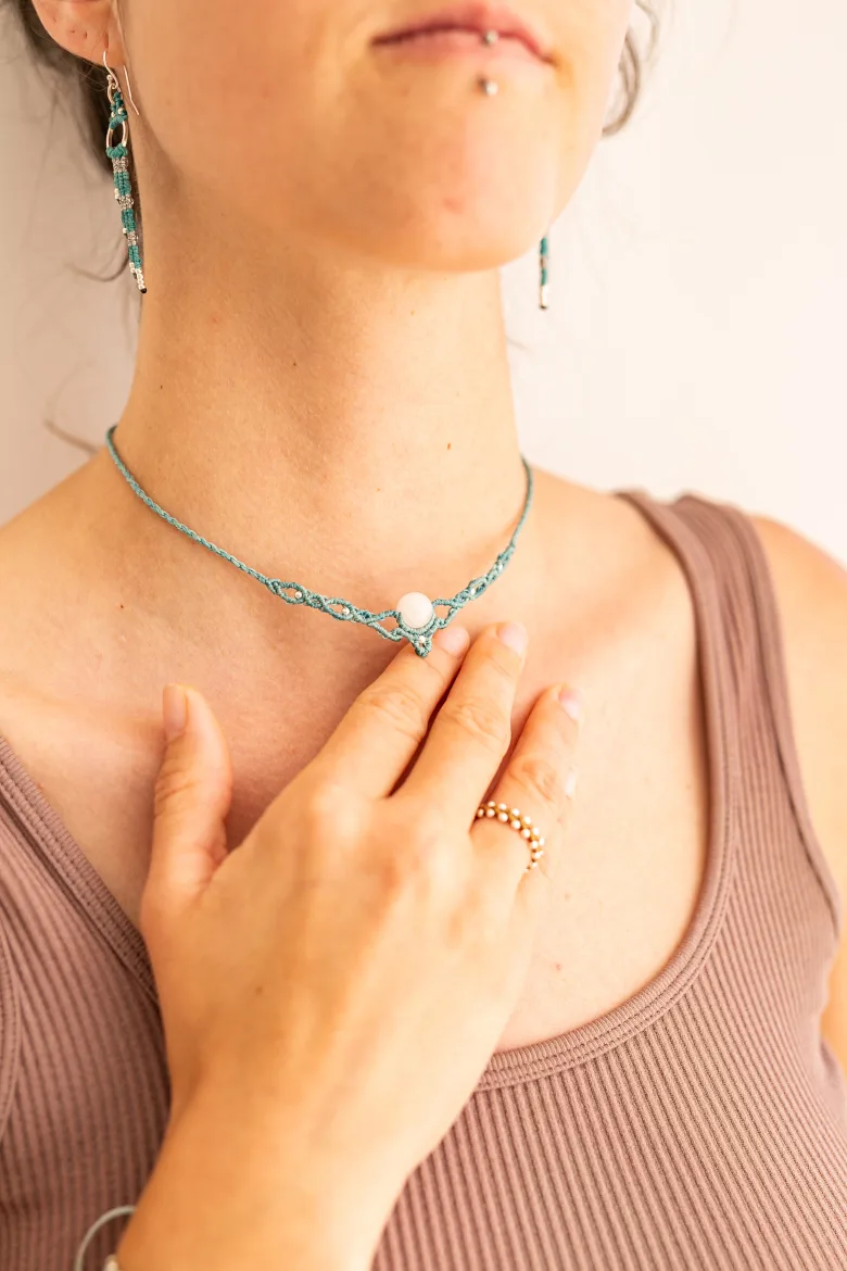 Collar ONA con Piedra Luna / Moon Stone Necklace - Imagen 4
