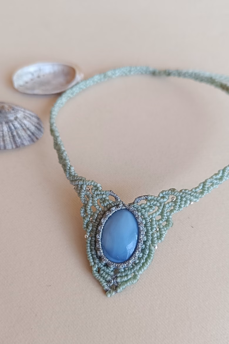Collar CHOKER Ópalo Azul  / Blue Opal Necklace