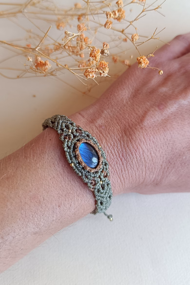 Pulsera NORMAL Labradorita Verde / Labradorite Bracelet - Imagen 3