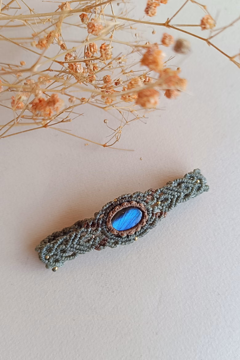Pulsera NORMAL Labradorita Verde / Labradorite Bracelet - Imagen 4