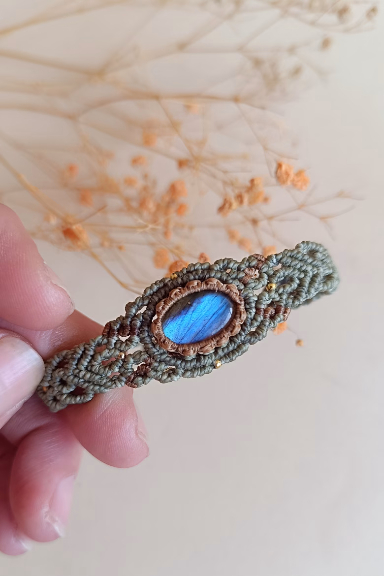 Pulsera NORMAL Labradorita Verde / Labradorite Bracelet - Imagen 2